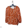 Top 3/4 Sleeve By Wonderly In Orange & White, Size: Xl