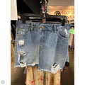 Skirt Mini & Short By Elan In Blue Denim, Size: L