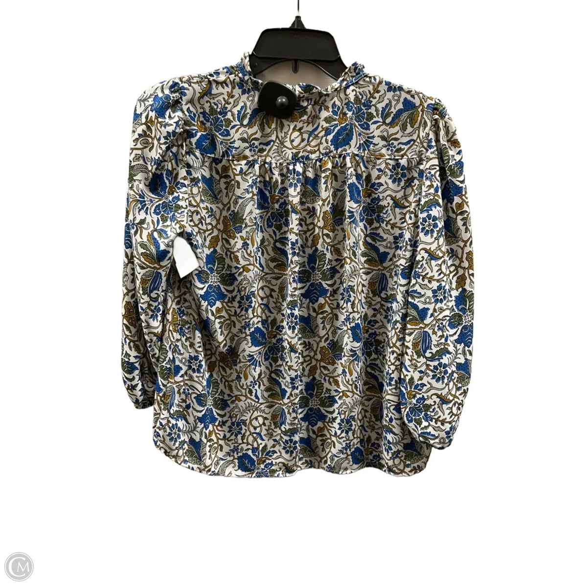 Top 3/4 Sleeve By Loft In Blue & Green, Size: Sp