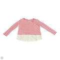 Top Long Sleeve Designer By Tory Burch In Red & White, Size: M