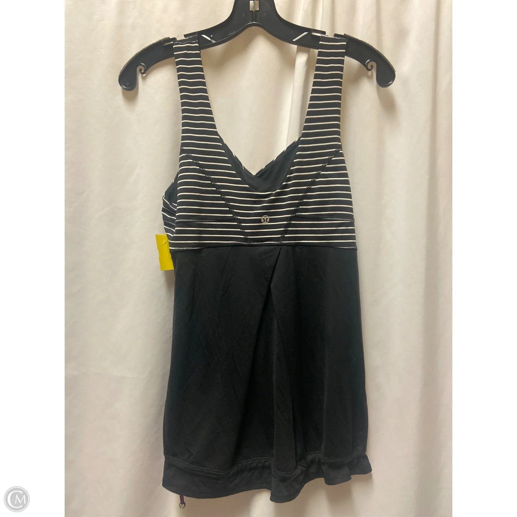 Athletic Tank Top By Lululemon In Black & White, Size: 12