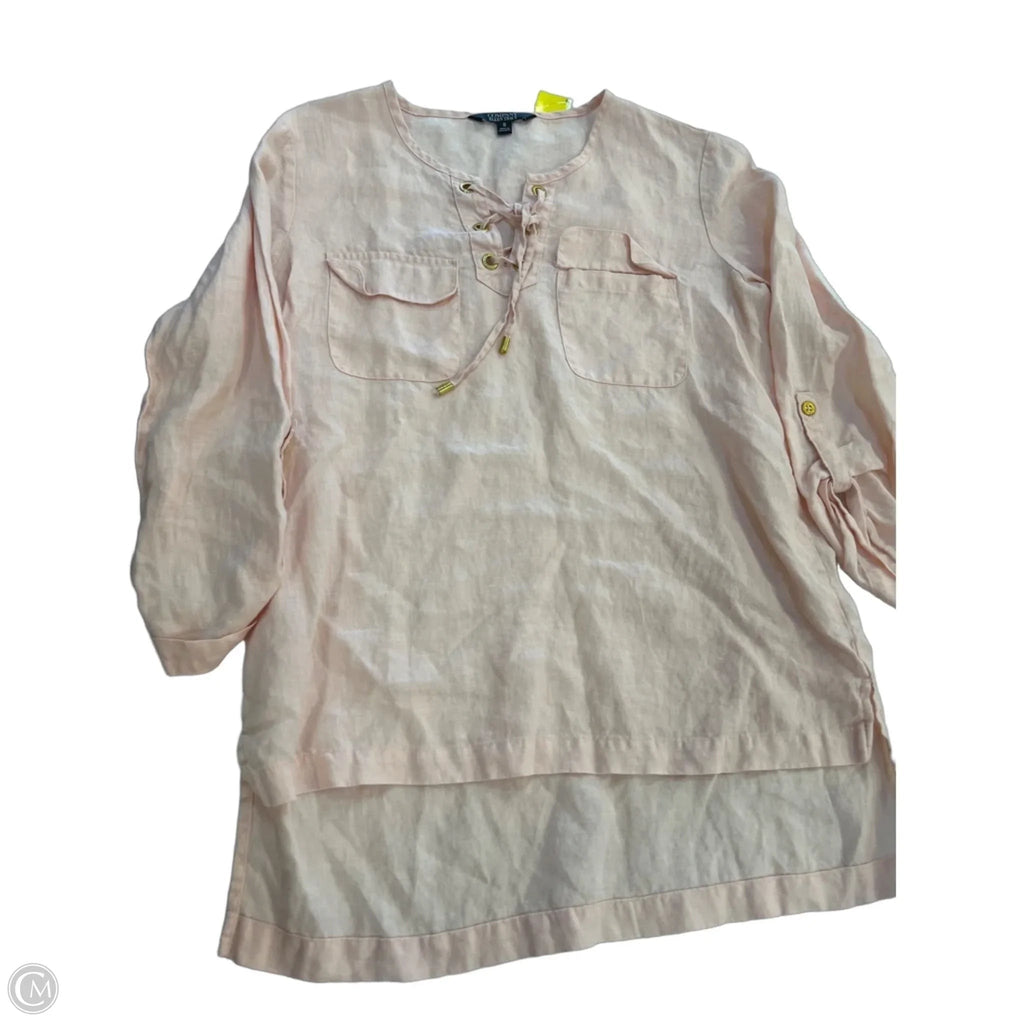 Top 3/4 Sleeve By Ellen Tracy In Peach, Size: S