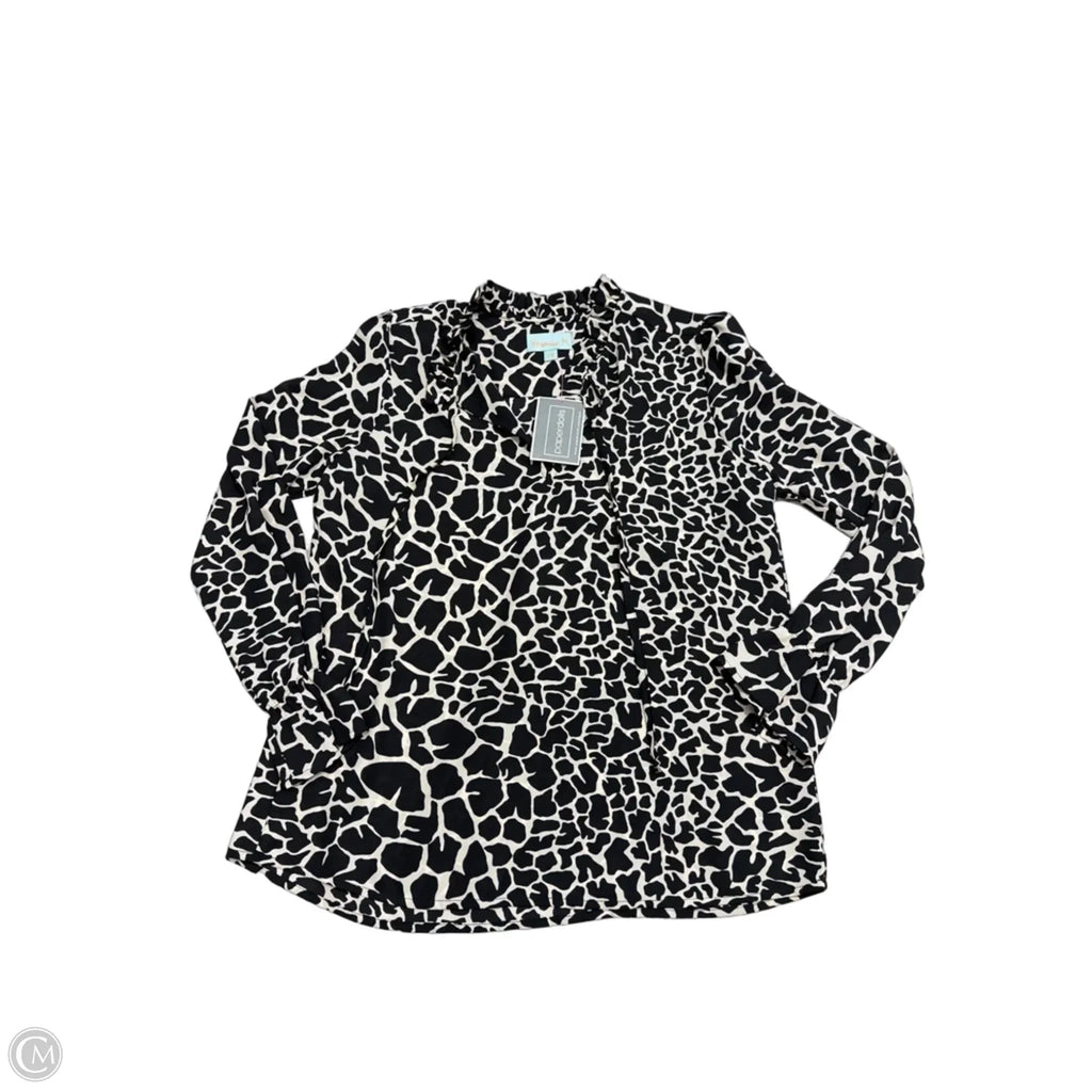 New! Top Long Sleeve By Veronica M In Black & Cream, Size: Xs