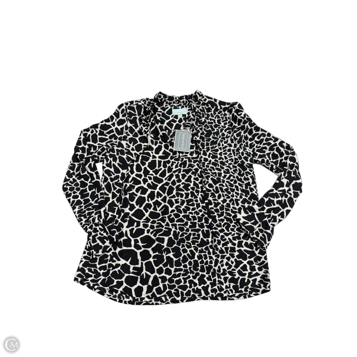 New! Top Long Sleeve By Veronica M In Black & Cream, Size: Xs
