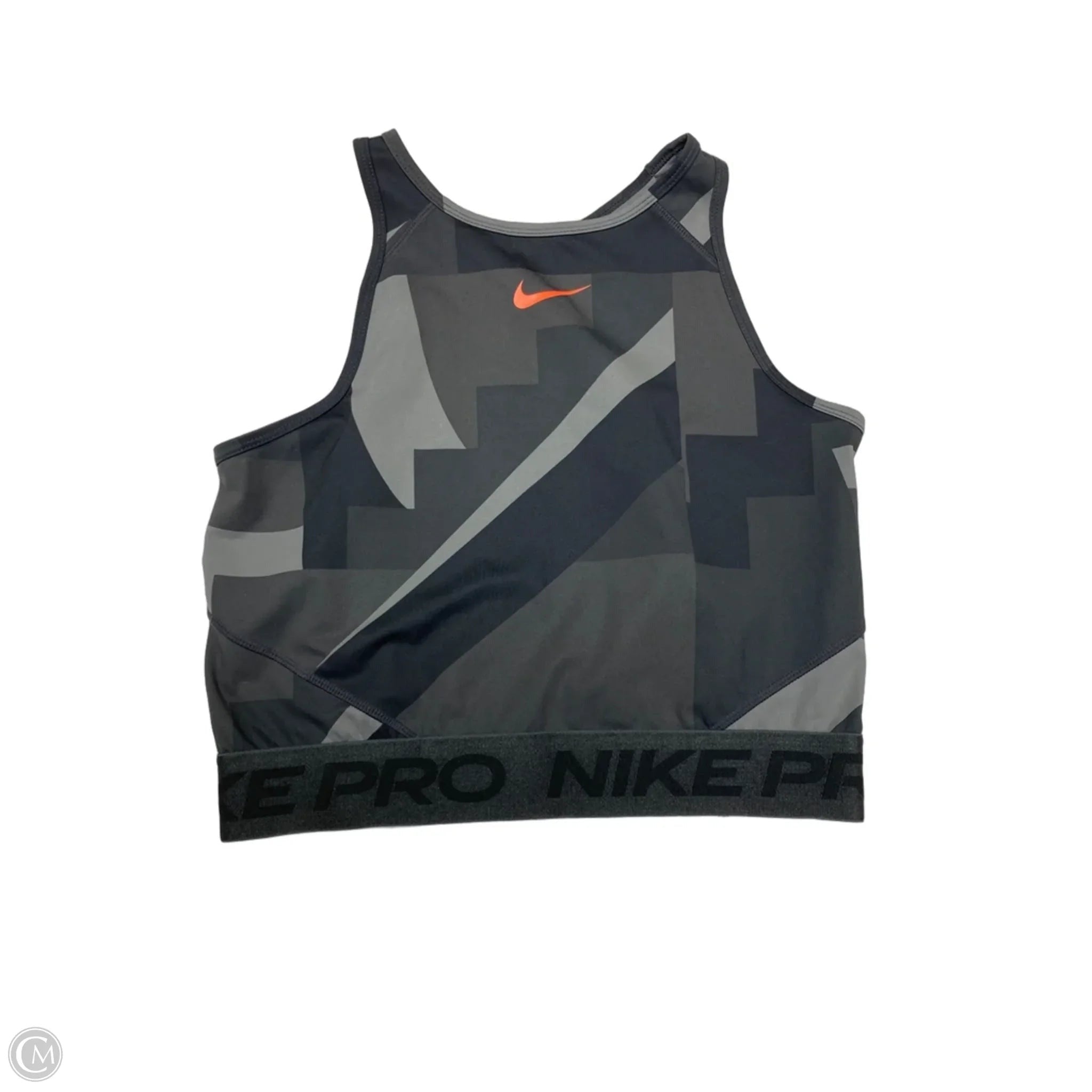 Athletic Bra By Nike In Black & Grey, Size: L
