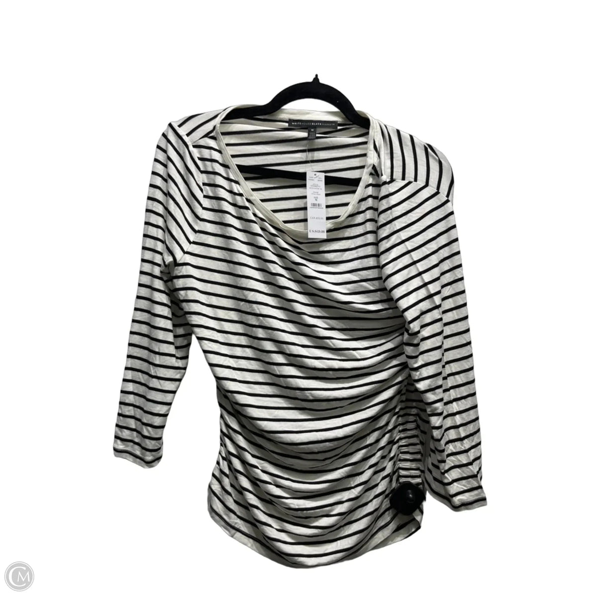 Top Long Sleeve By White House Black Market In Black & White, Size: M