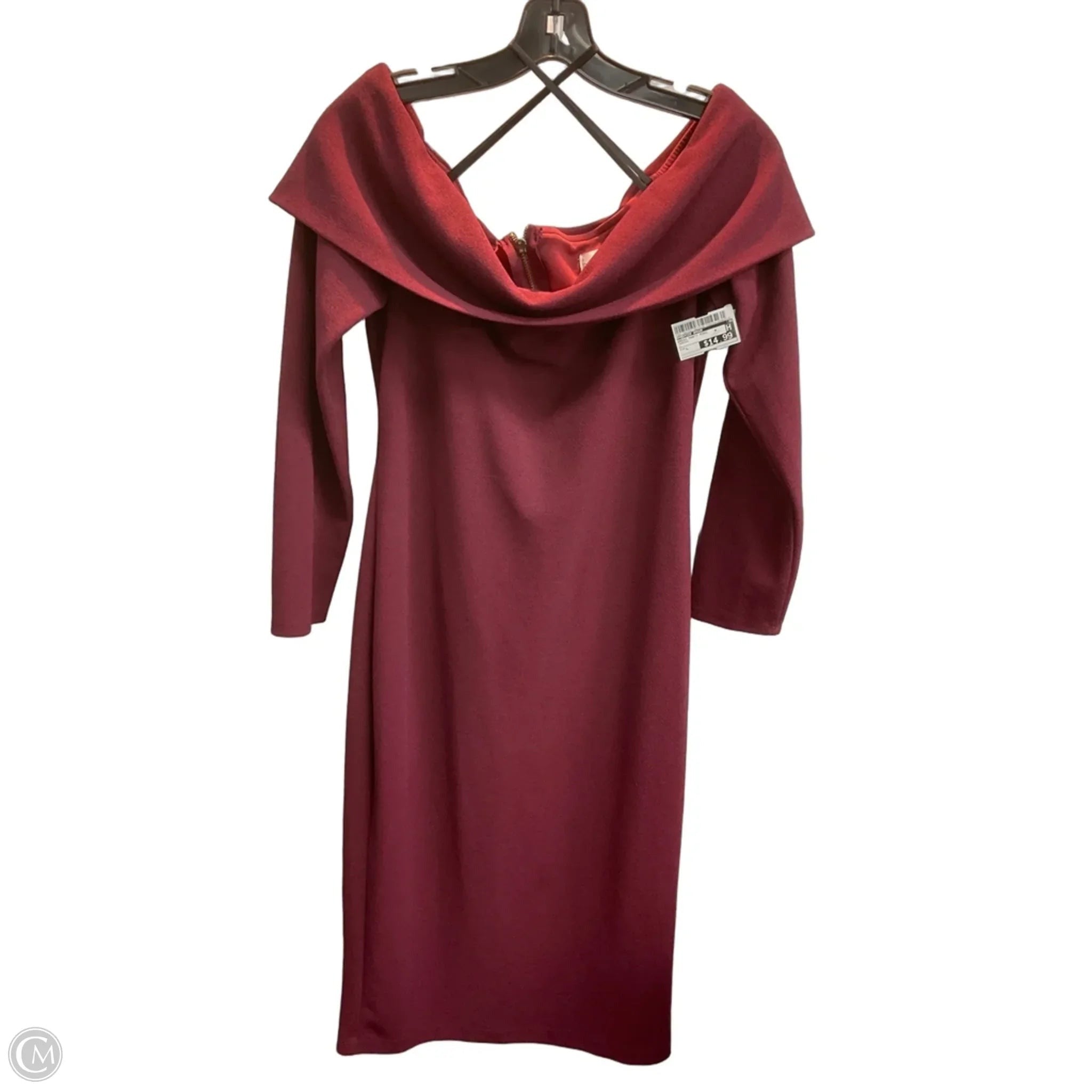 Dress Party Midi By Premier Amour In Maroon, Size: L