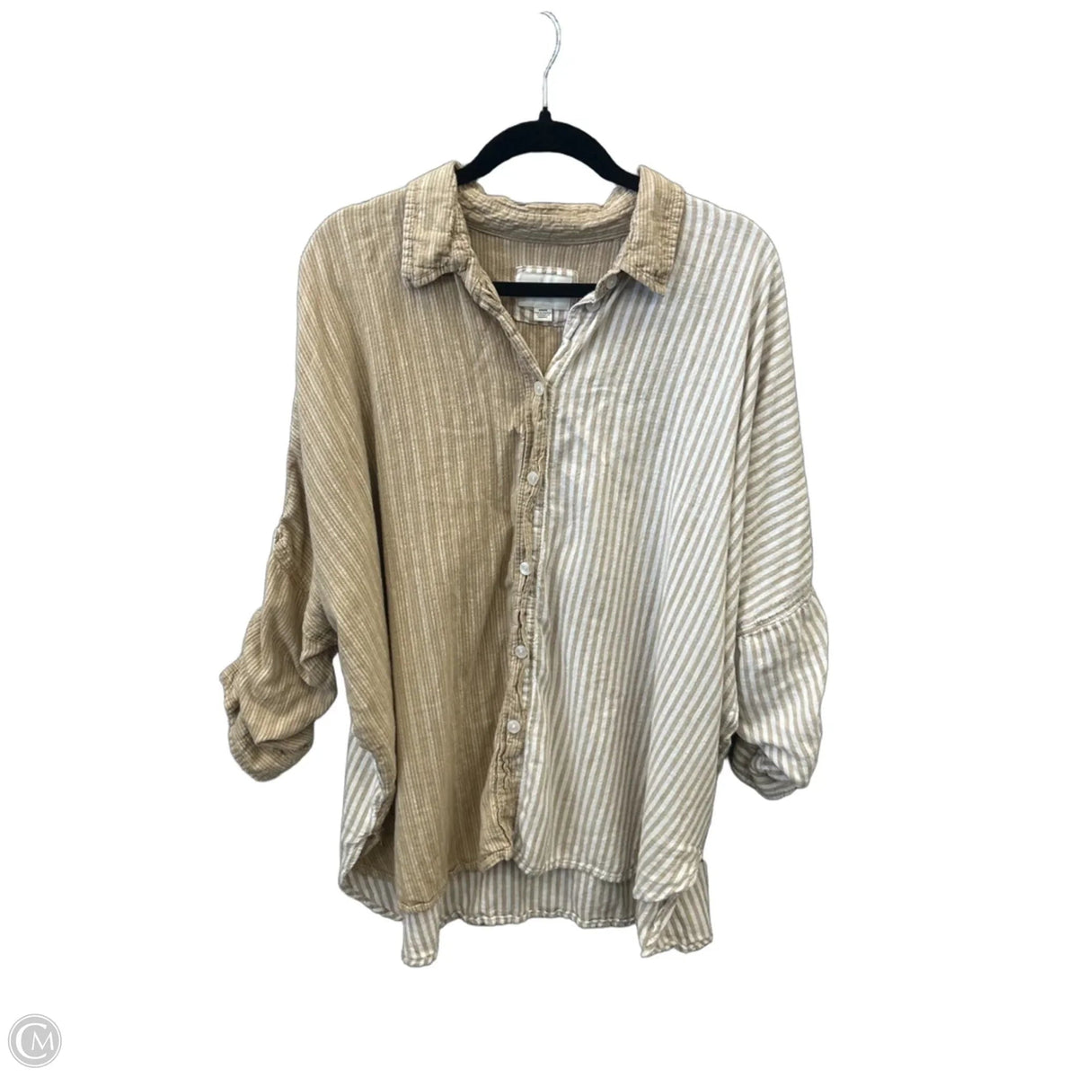 Top Long Sleeve By American Eagle In Tan, Size: M