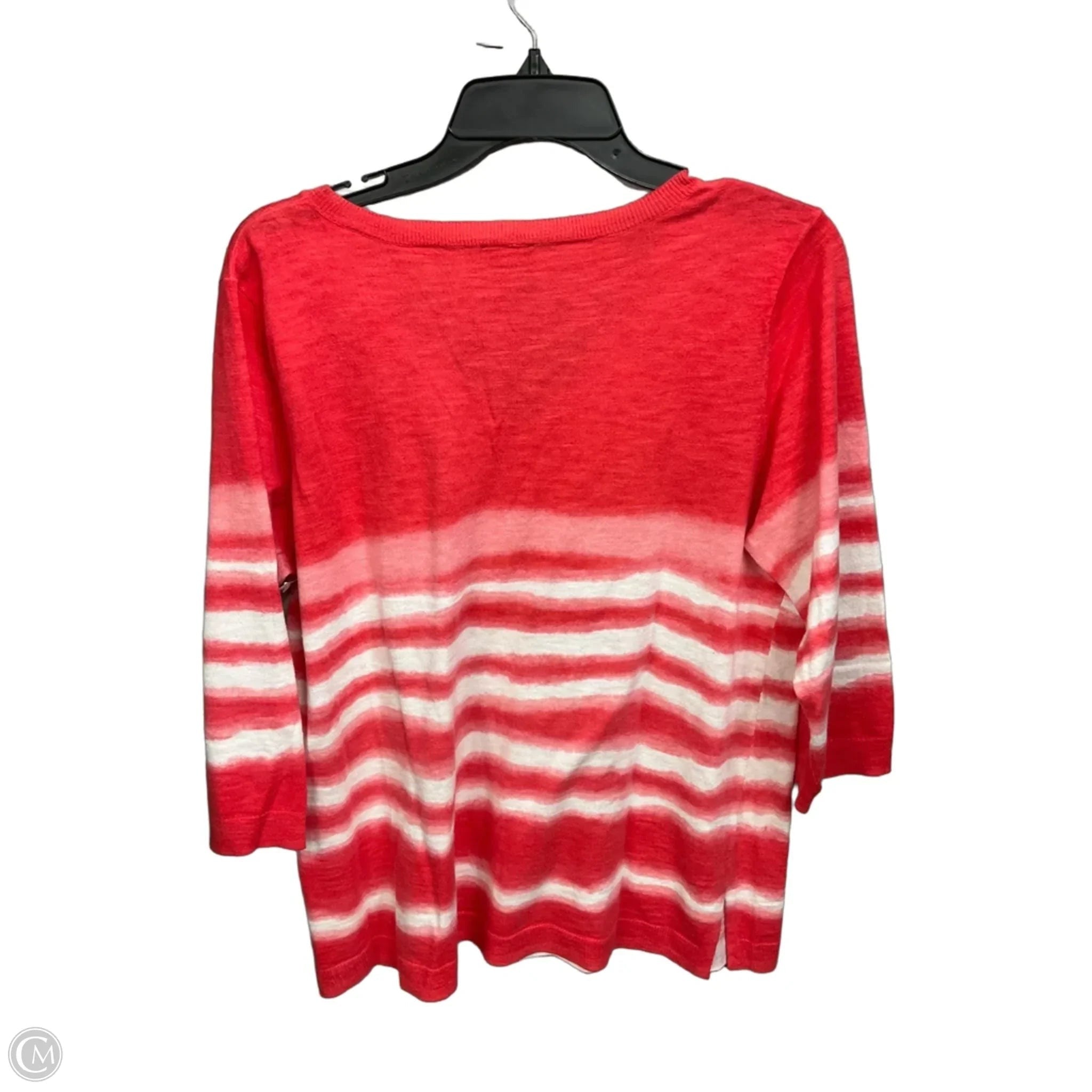 Top 3/4 Sleeve By Talbots In Pink & White, Size: Lp
