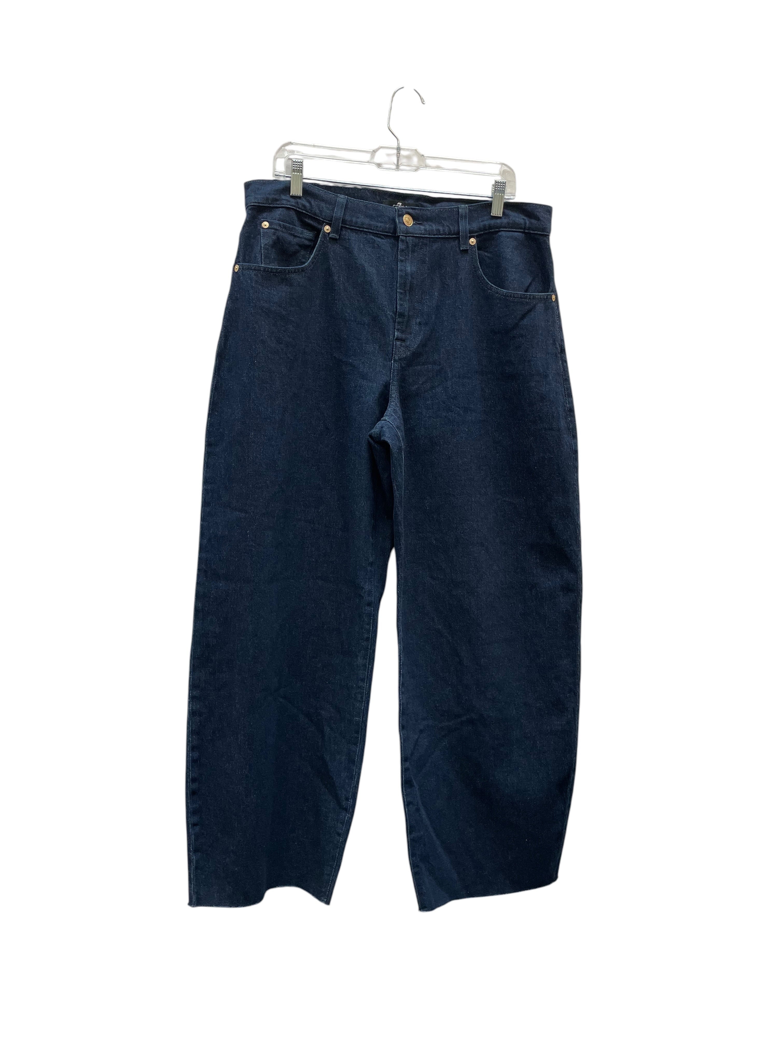 Jeans Wide Leg By 7 For All Mankind In Blue Denim, Size:10