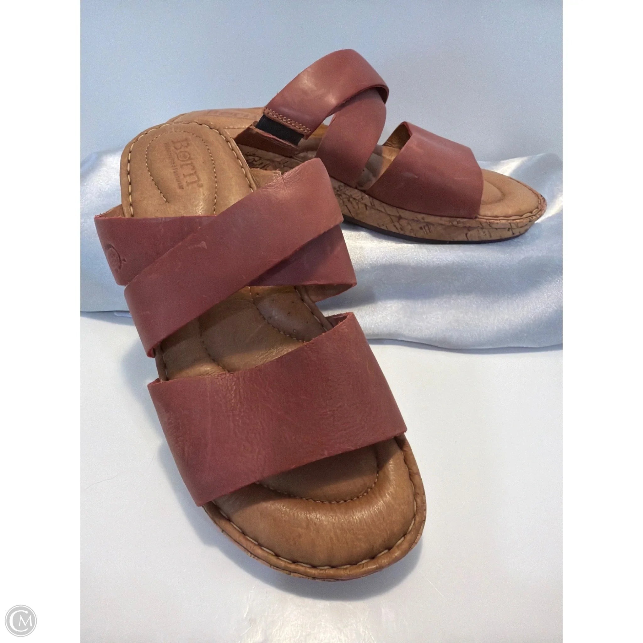 Sandals Heels Block By Born In Maroon, Size: 8