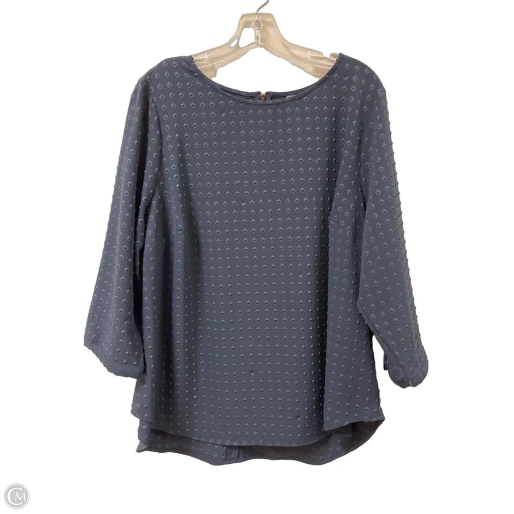 Top Long Sleeve By Cj Banks In Navy, Size: 1x