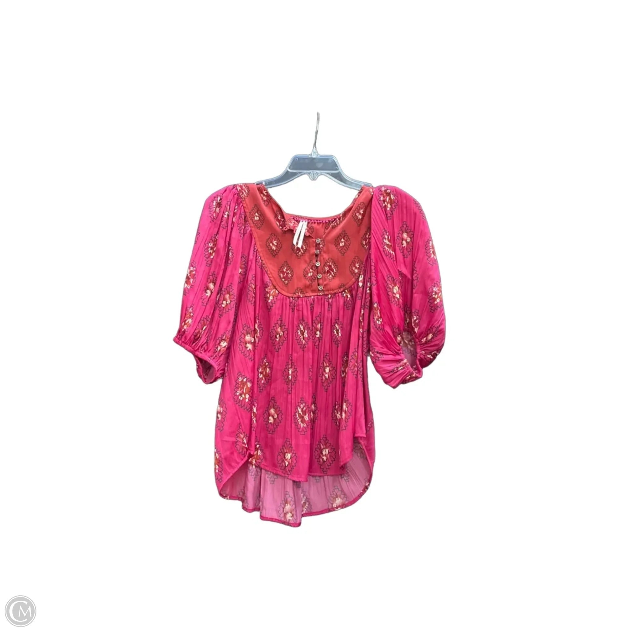 Top Short Sleeve By Anthropologie In Red, Size: Xs