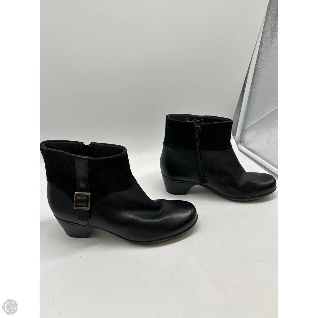 Boots Ankle Heels By Clarks In Black, Size: 9