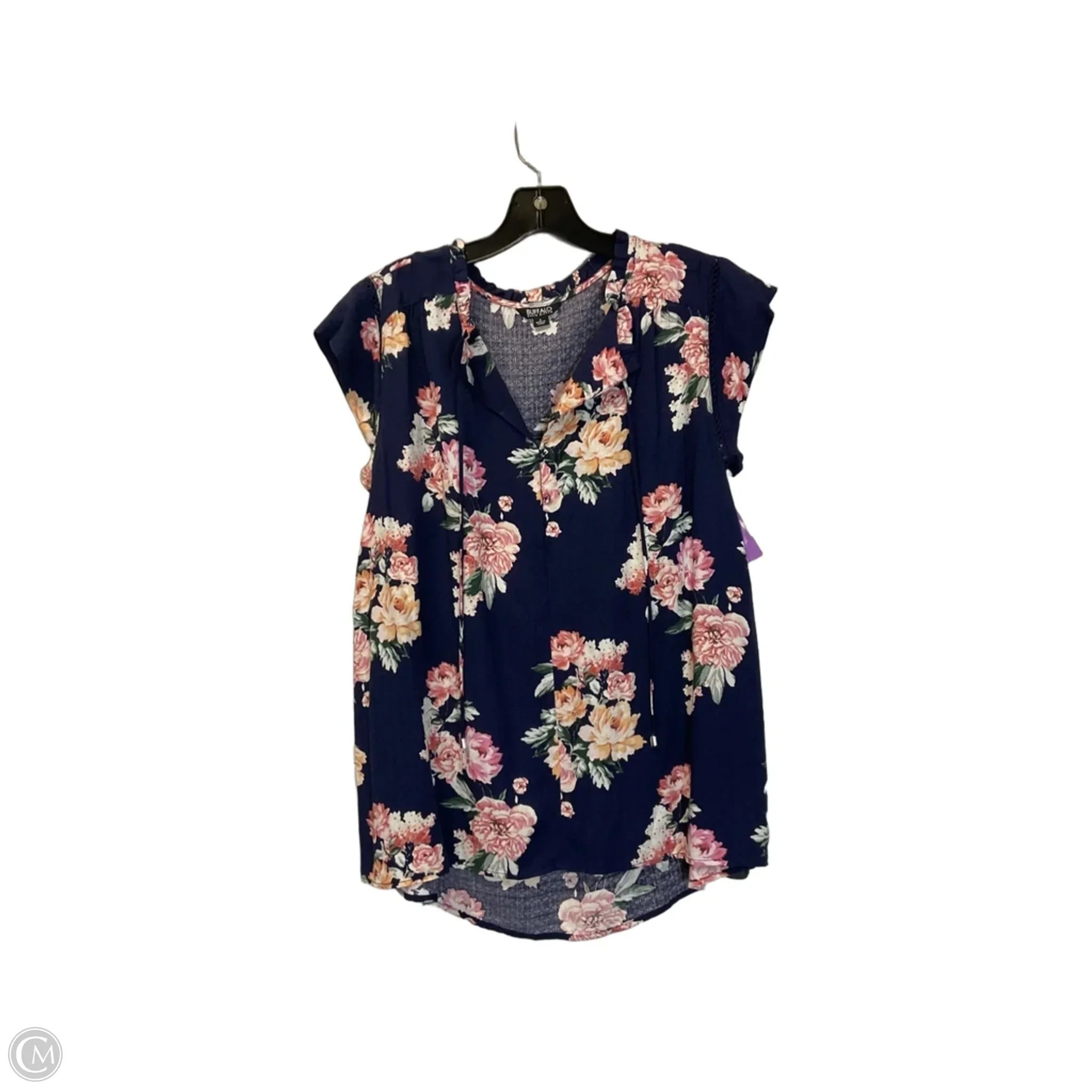 Top Short Sleeve By Buffalo David Bitton In Floral Print, Size: S