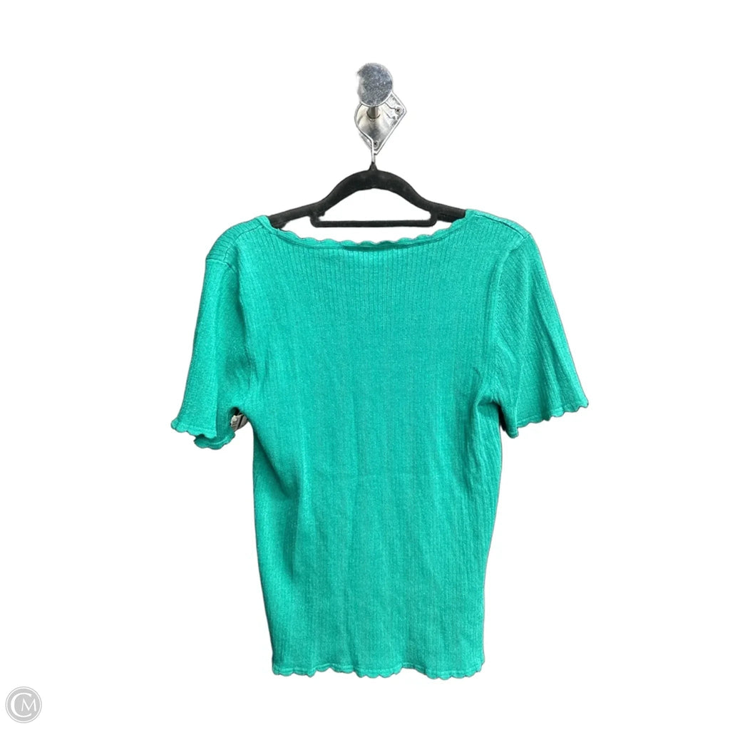 Top Short Sleeve By Loft In Green, Size: M