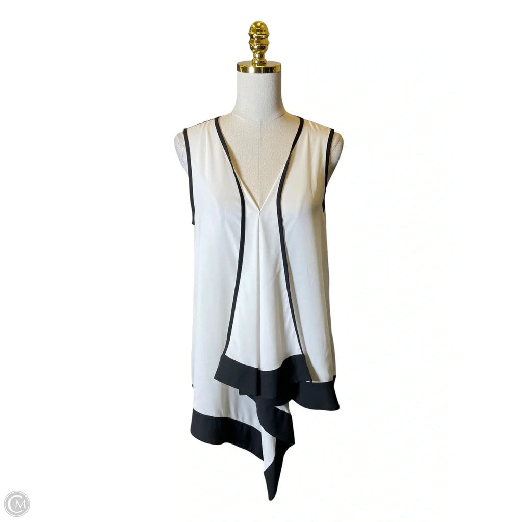 Top Sleeveless By Joseph Ribkoff In Black & White, Size: 12
