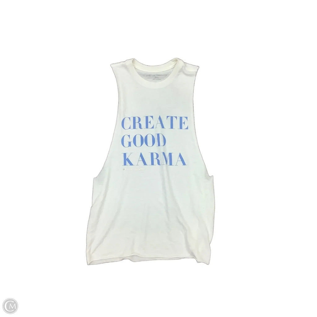 Top Sleeveless By Spiritual Gangster In White, Size: S