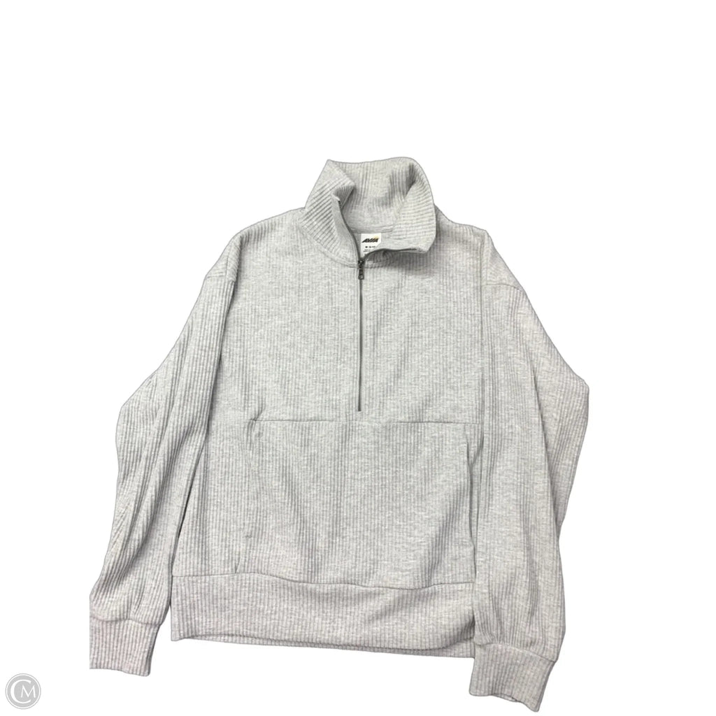 Athletic Sweatshirt Collar By Avia In Grey, Size: M