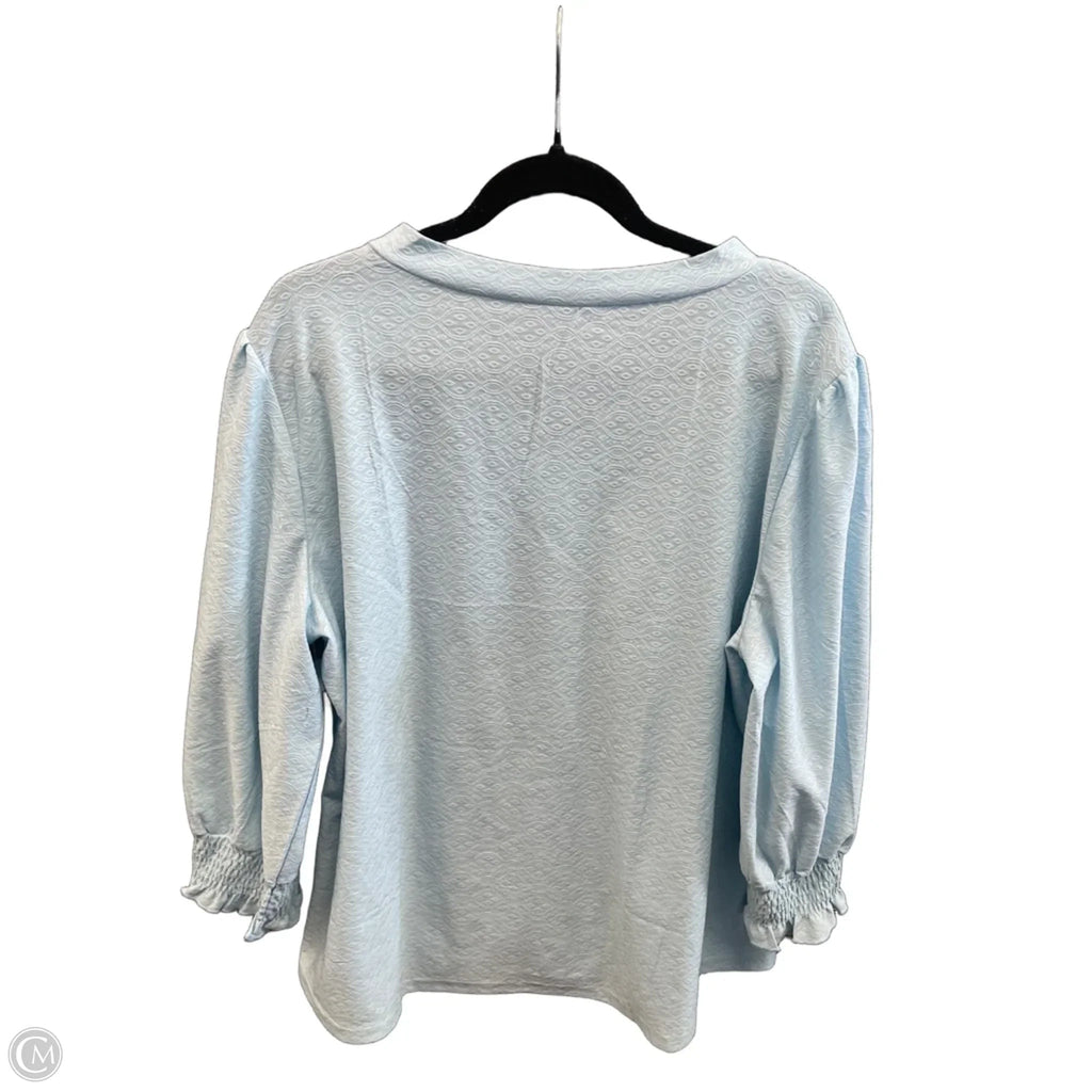 Top Long Sleeve By Clothes Mentor In Blue, Size: Xxl