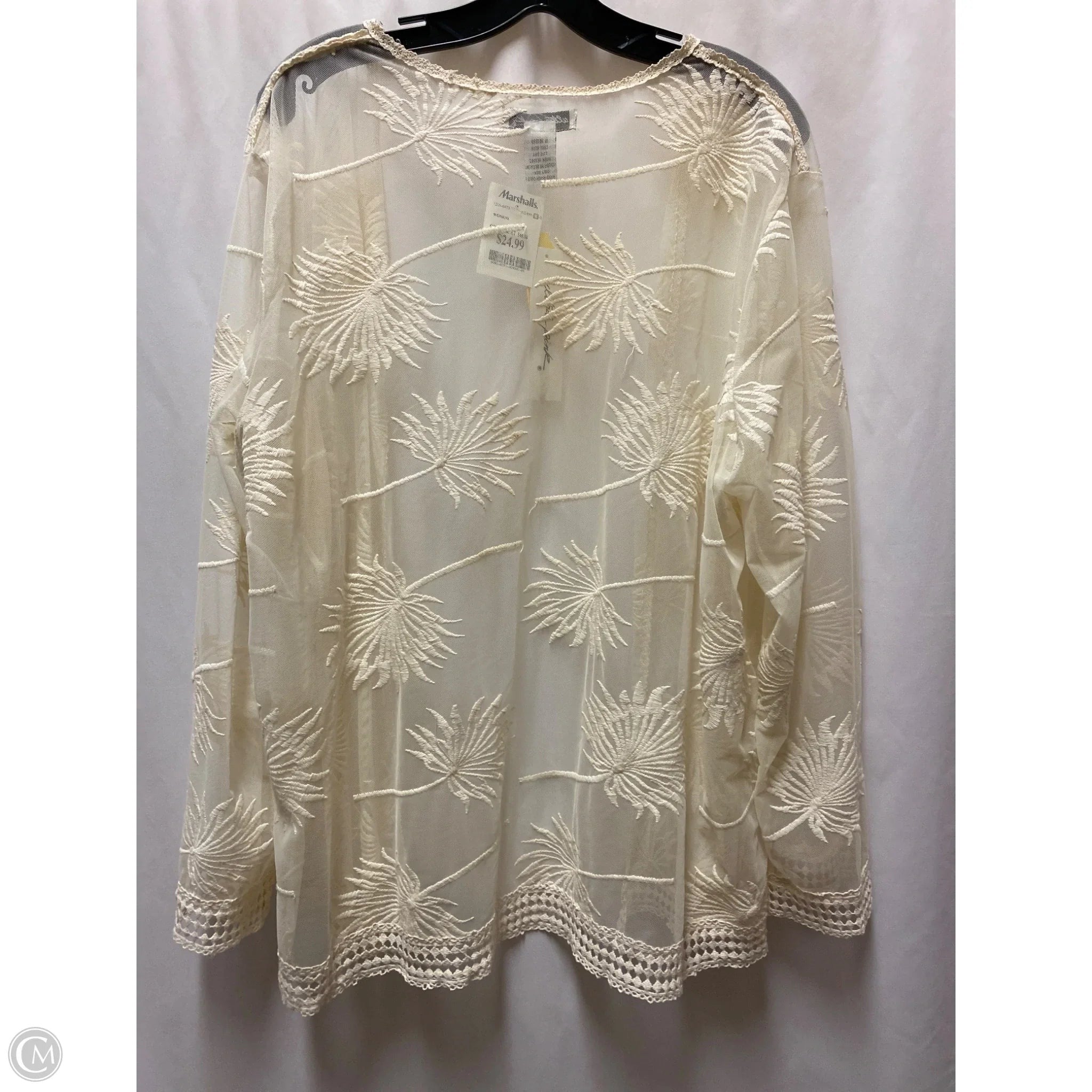Cardigan By Ultra Pink In Cream, Size: 3x