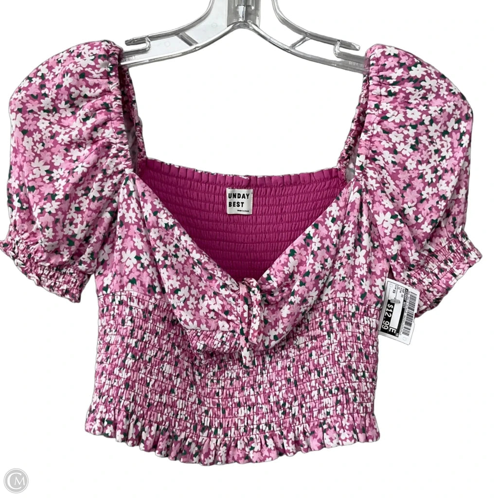 Top Short Sleeve By Sunday Best In Pink, Size: Xs