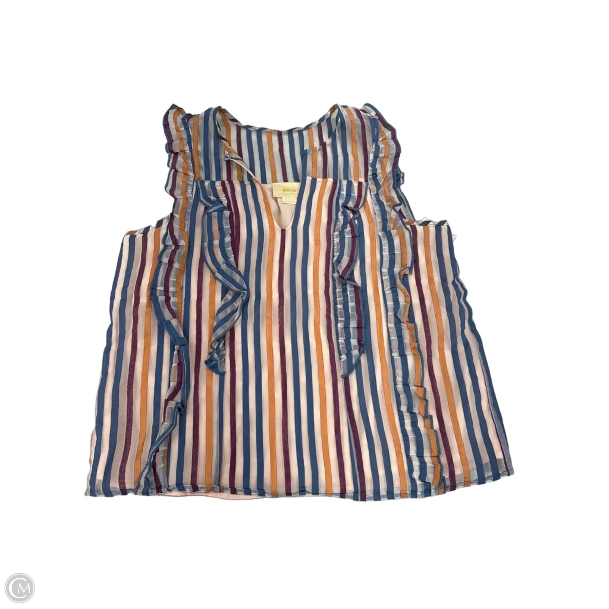 Top Sleeveless By Maeve In Striped Pattern, Size: S