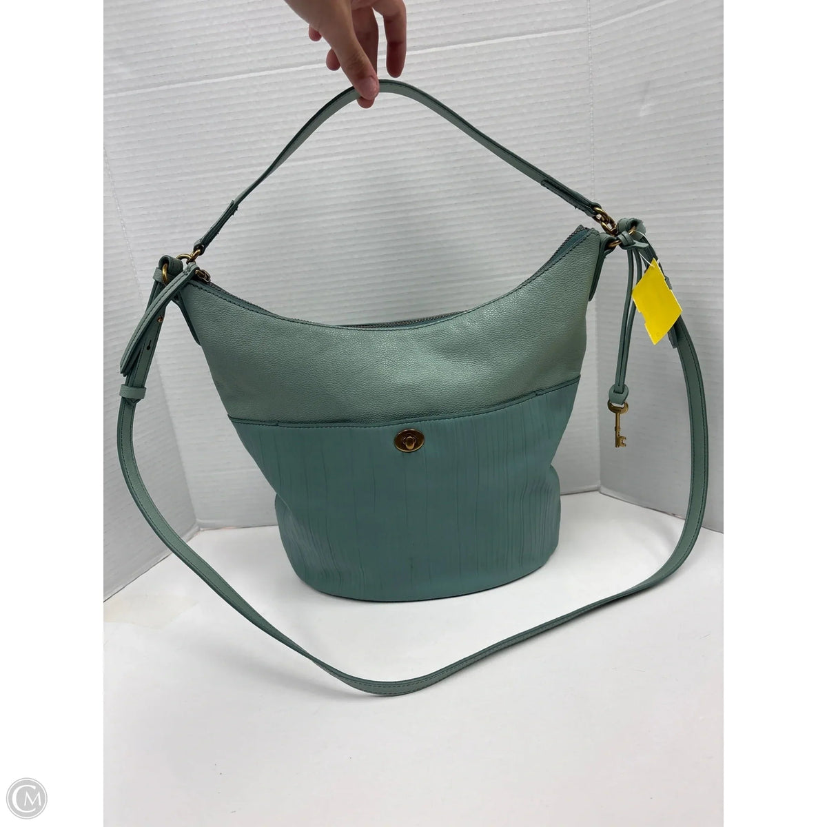 Handbag Leather By Fossil, Size: Large