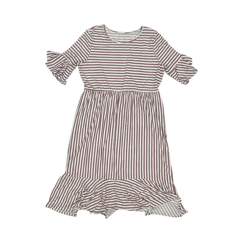Dress Casual Midi By Reborn J In Red & White, Size:2X
