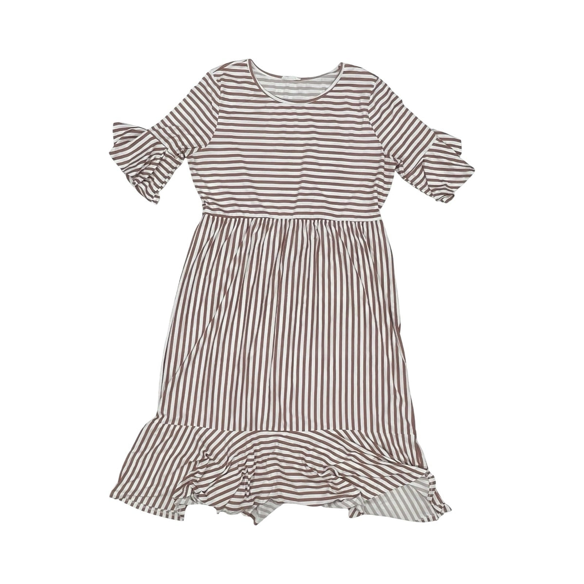 Dress Casual Midi By Reborn J In Red & White, Size:2X