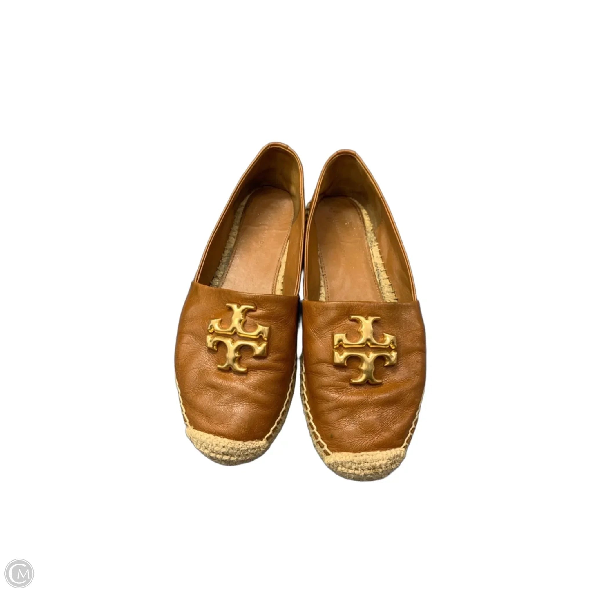 Shoes Designer By Tory Burch In Brown & Gold, Size: 7