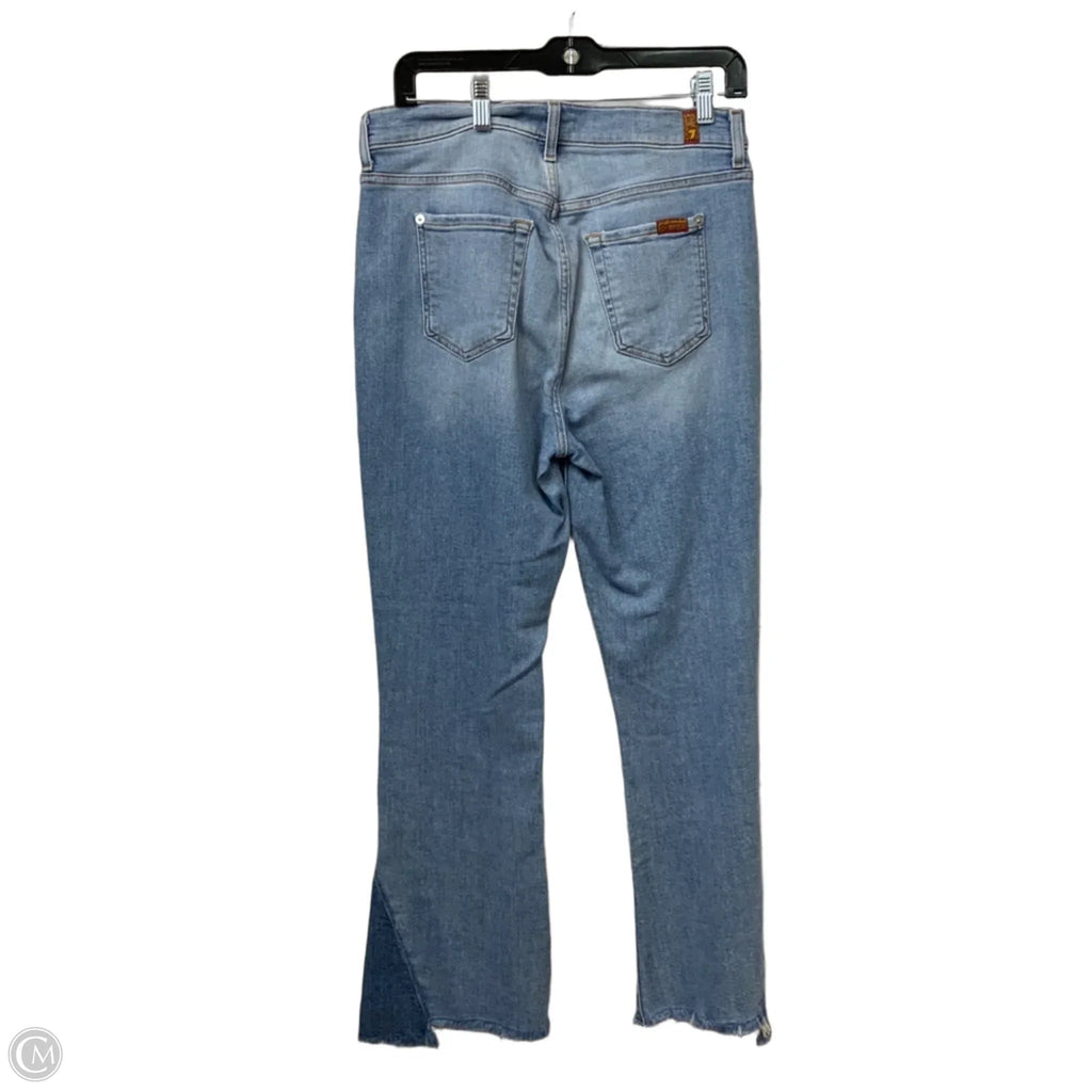 Jeans Flared By 7 For All Mankind In Blue Denim, Size: 8