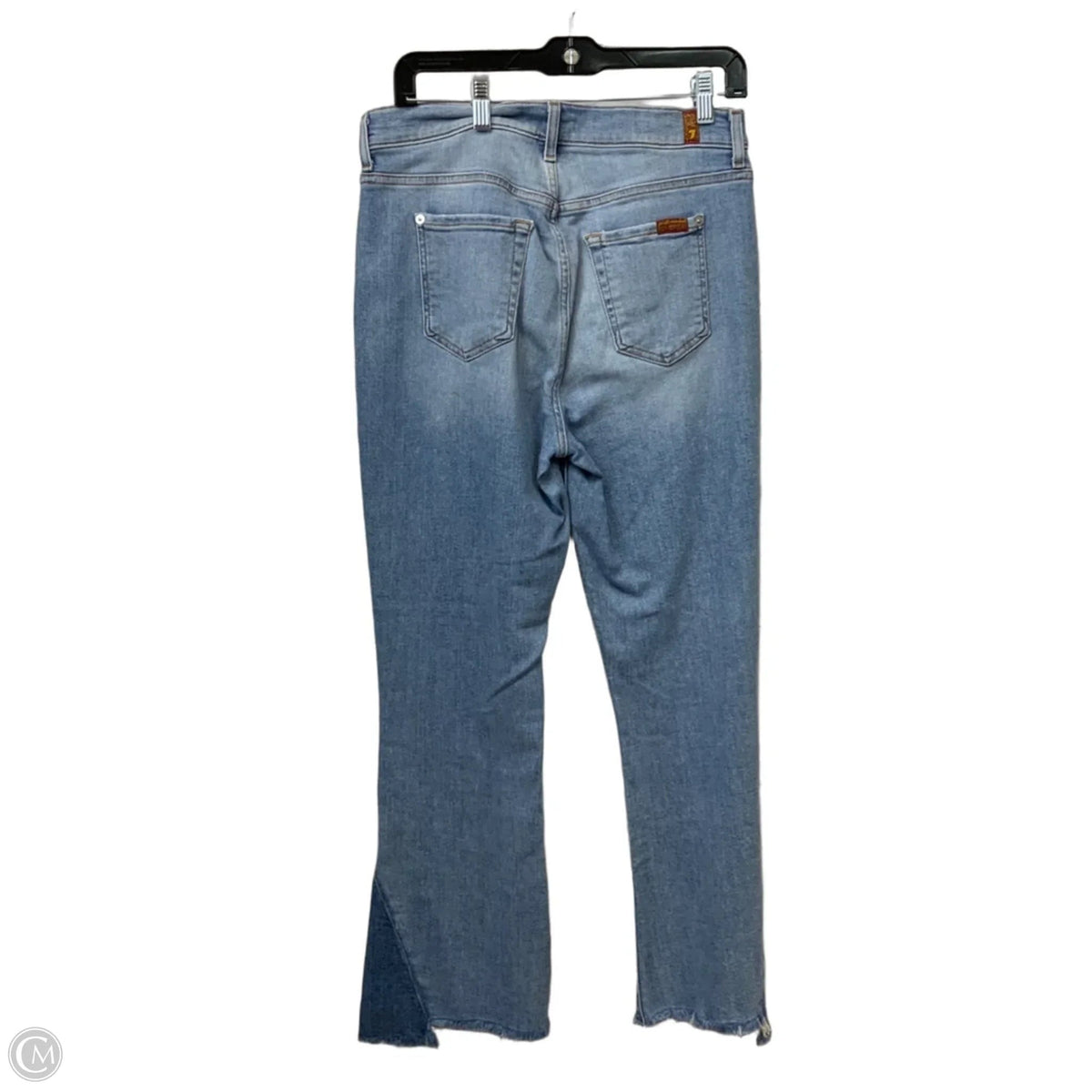 Jeans Flared By 7 For All Mankind In Blue Denim, Size: 8