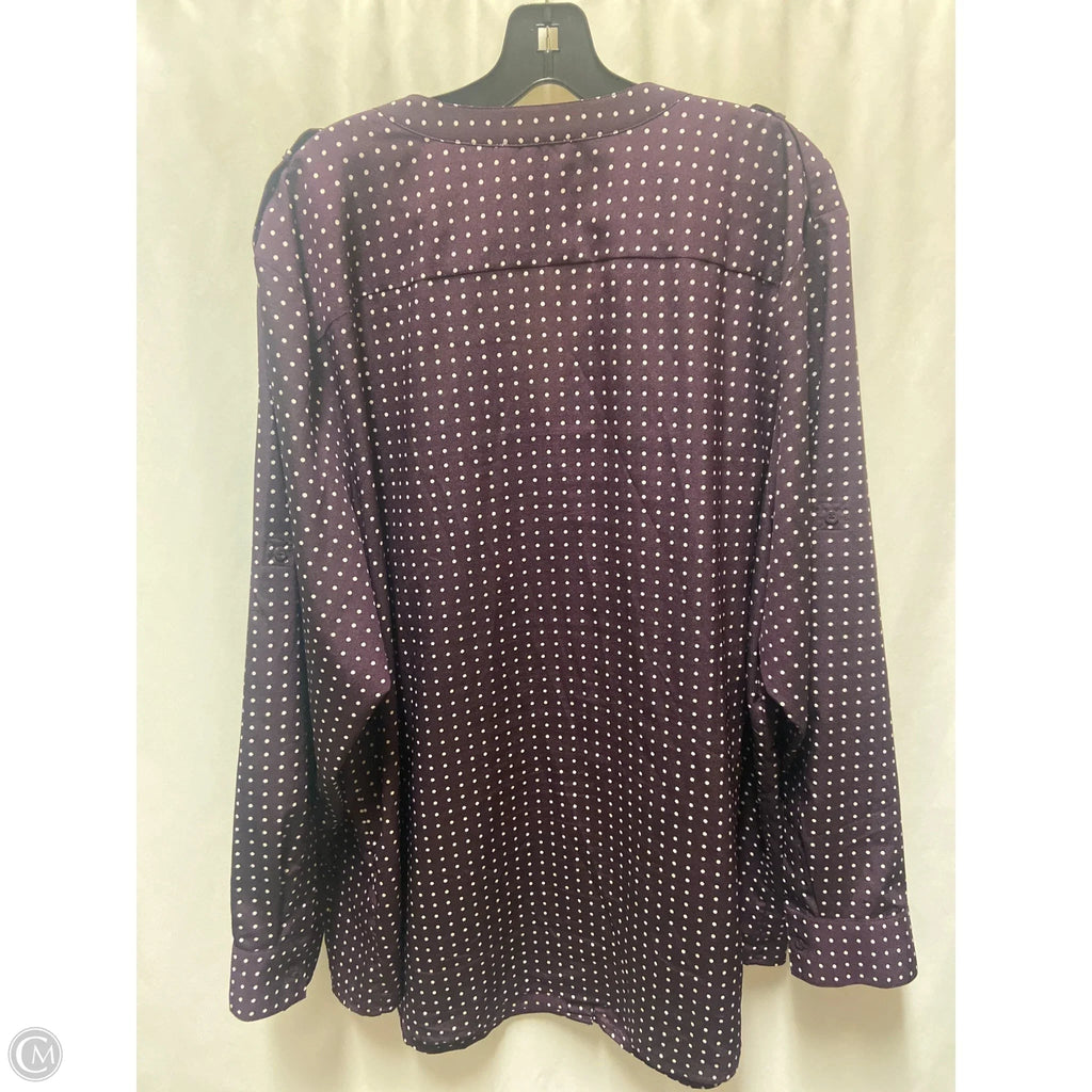 Top Long Sleeve By Calvin Klein In Purple, Size: 3x