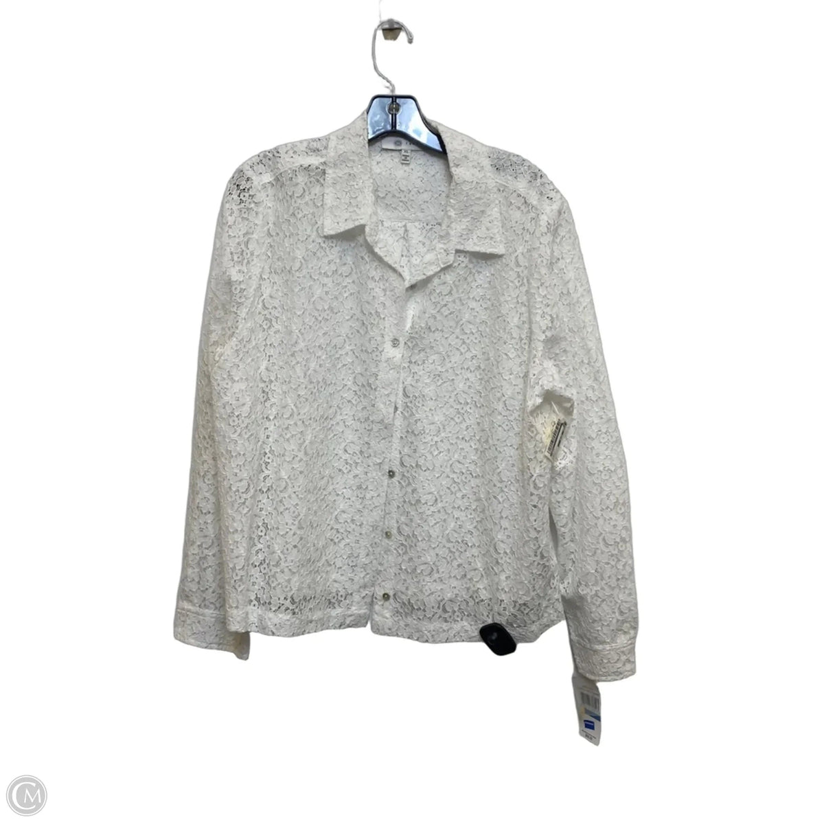 Top Long Sleeve By Fever In White, Size: Xl