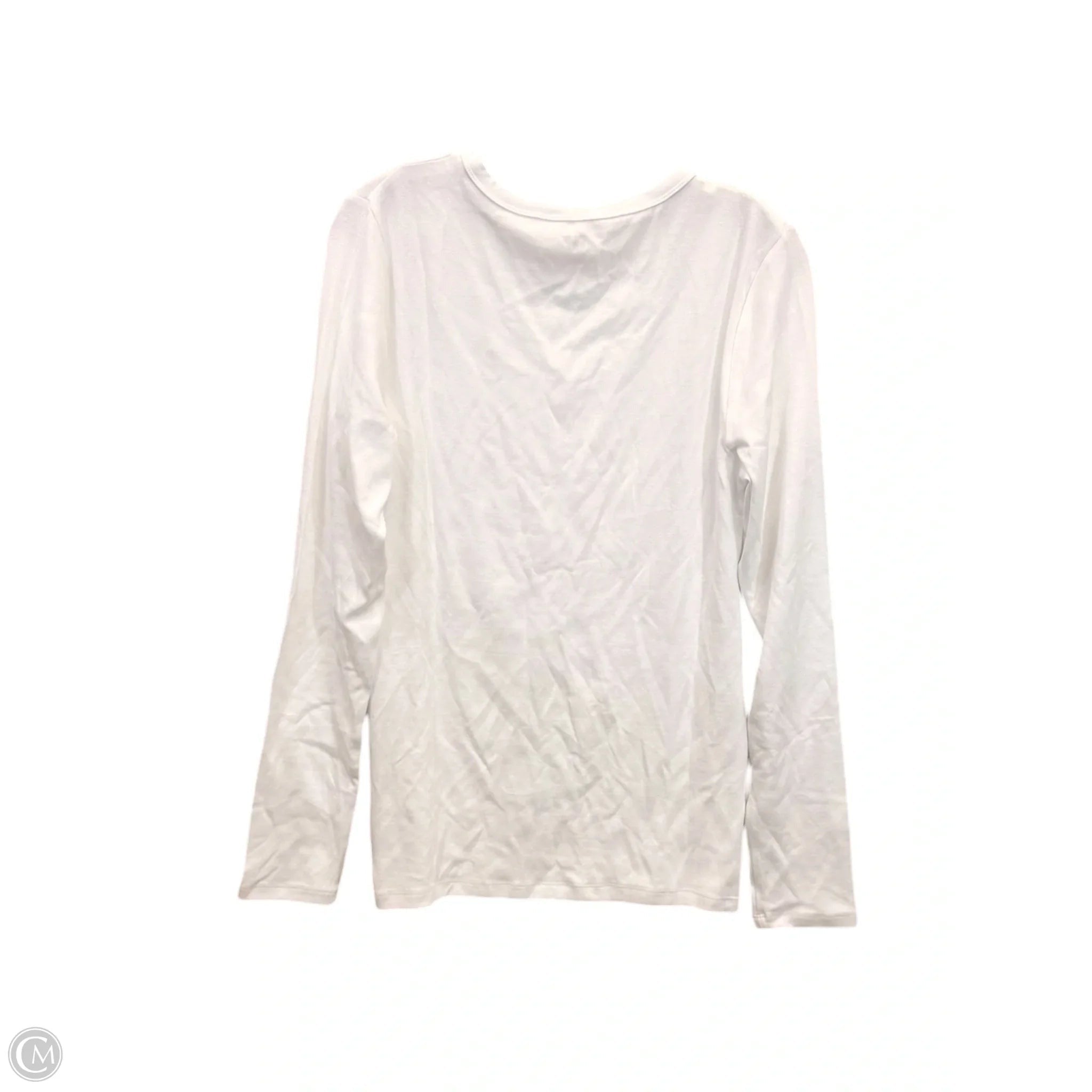 Top Long Sleeve Basic By Gap In White, Size: L