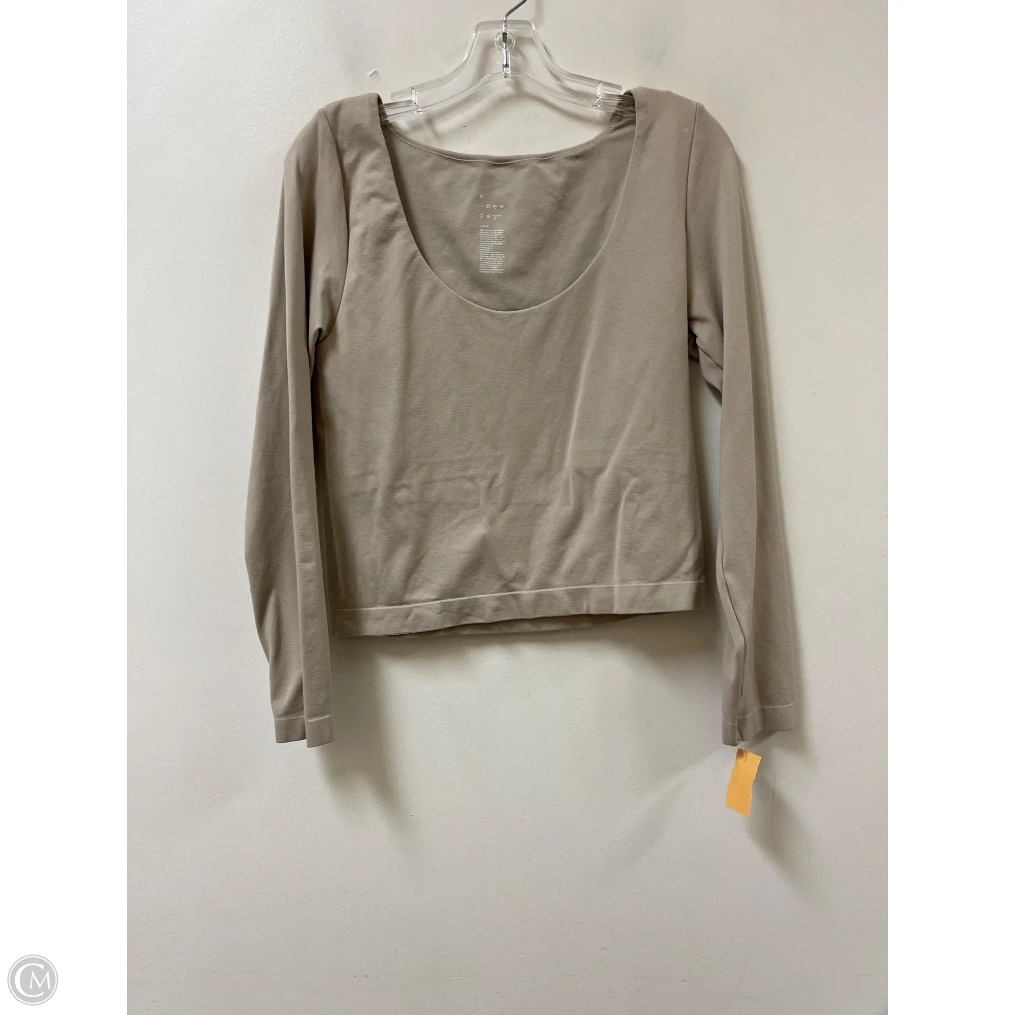 Top Long Sleeve By A New Day In Tan, Size: L