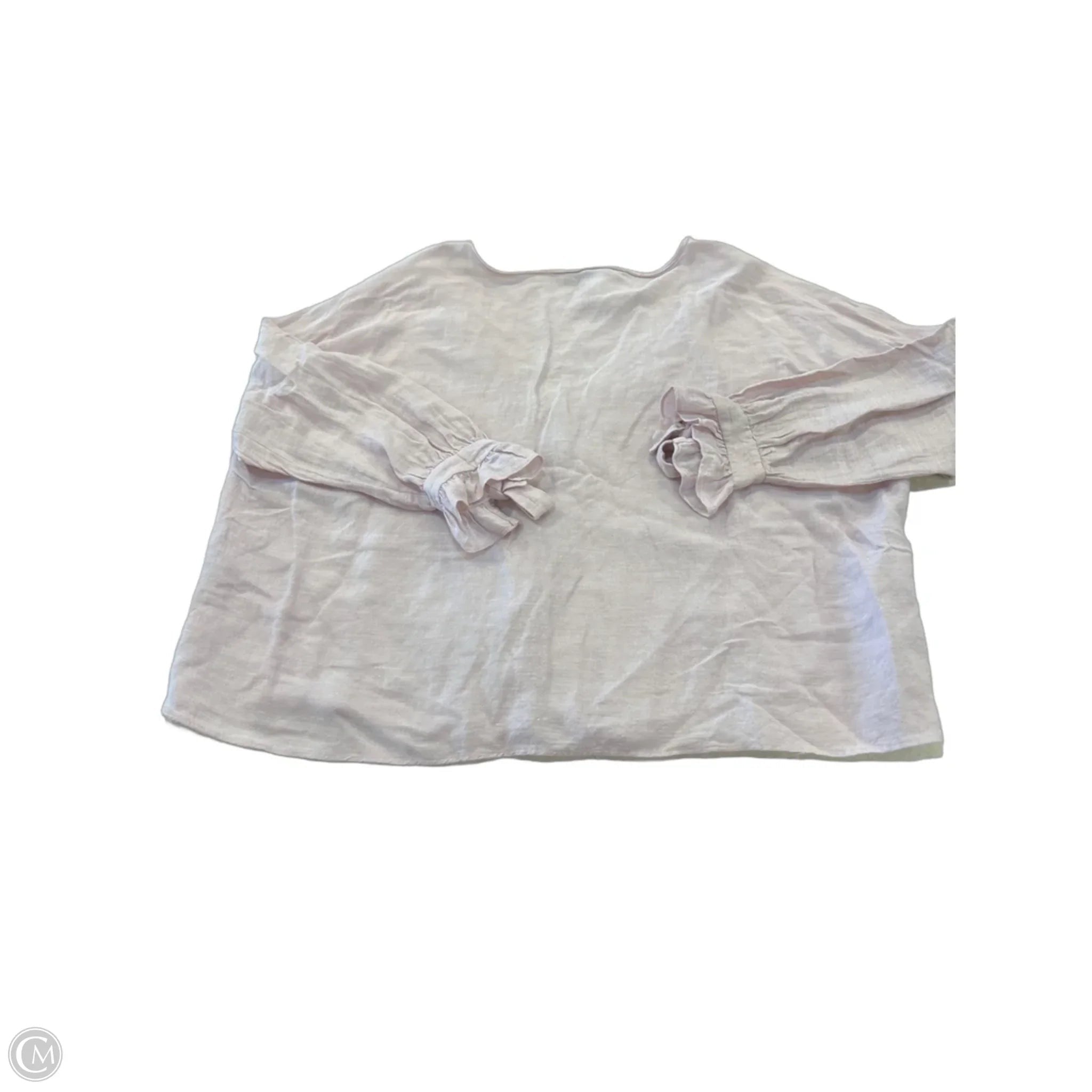 Top Long Sleeve By Zara Basic In Cream & Purple, Size: M