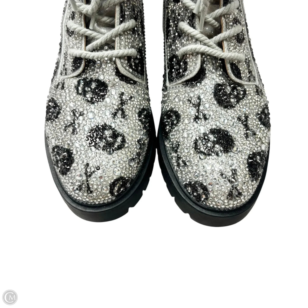 Boots Combat By Betsey Johnson In Black & Silver, Size: 11