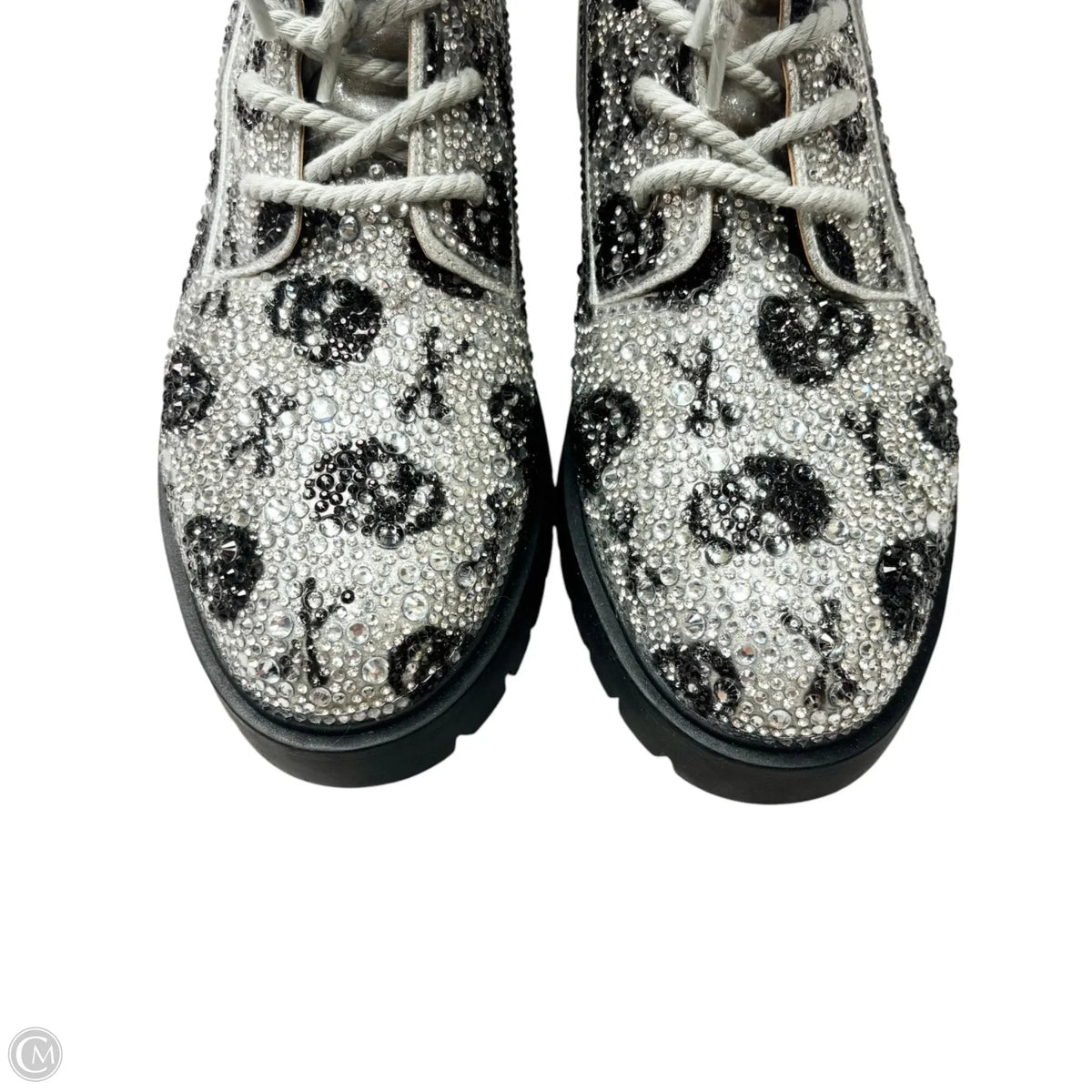 Boots Combat By Betsey Johnson In Black & Silver, Size: 11