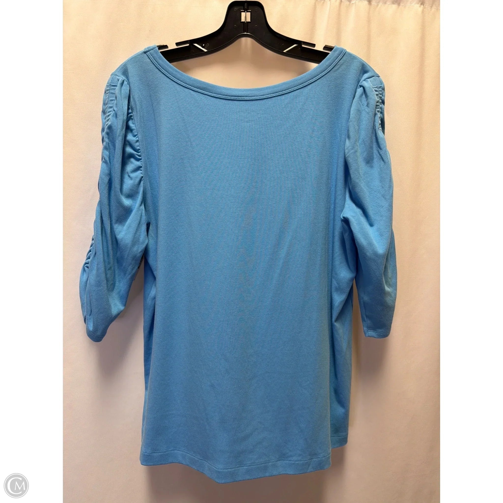 Top 3/4 Sleeve Designer By Lilly Pulitzer In Blue, Size: Xl