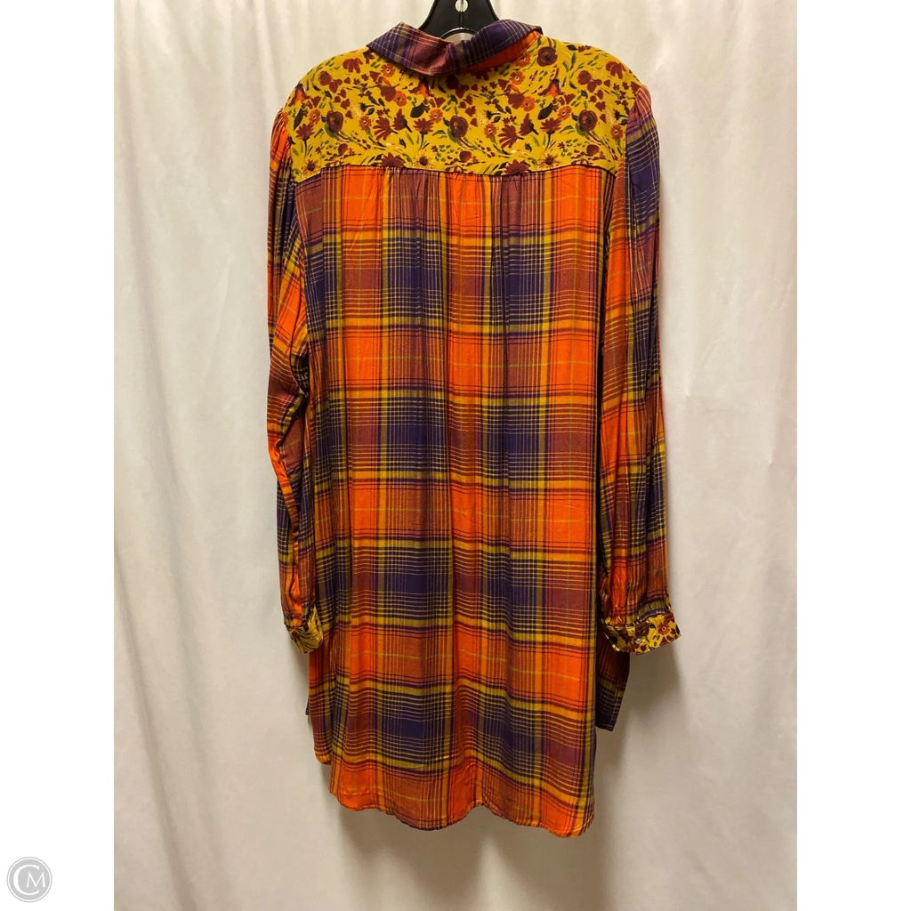 Dress Casual Midi By Cato In Orange, Size: L