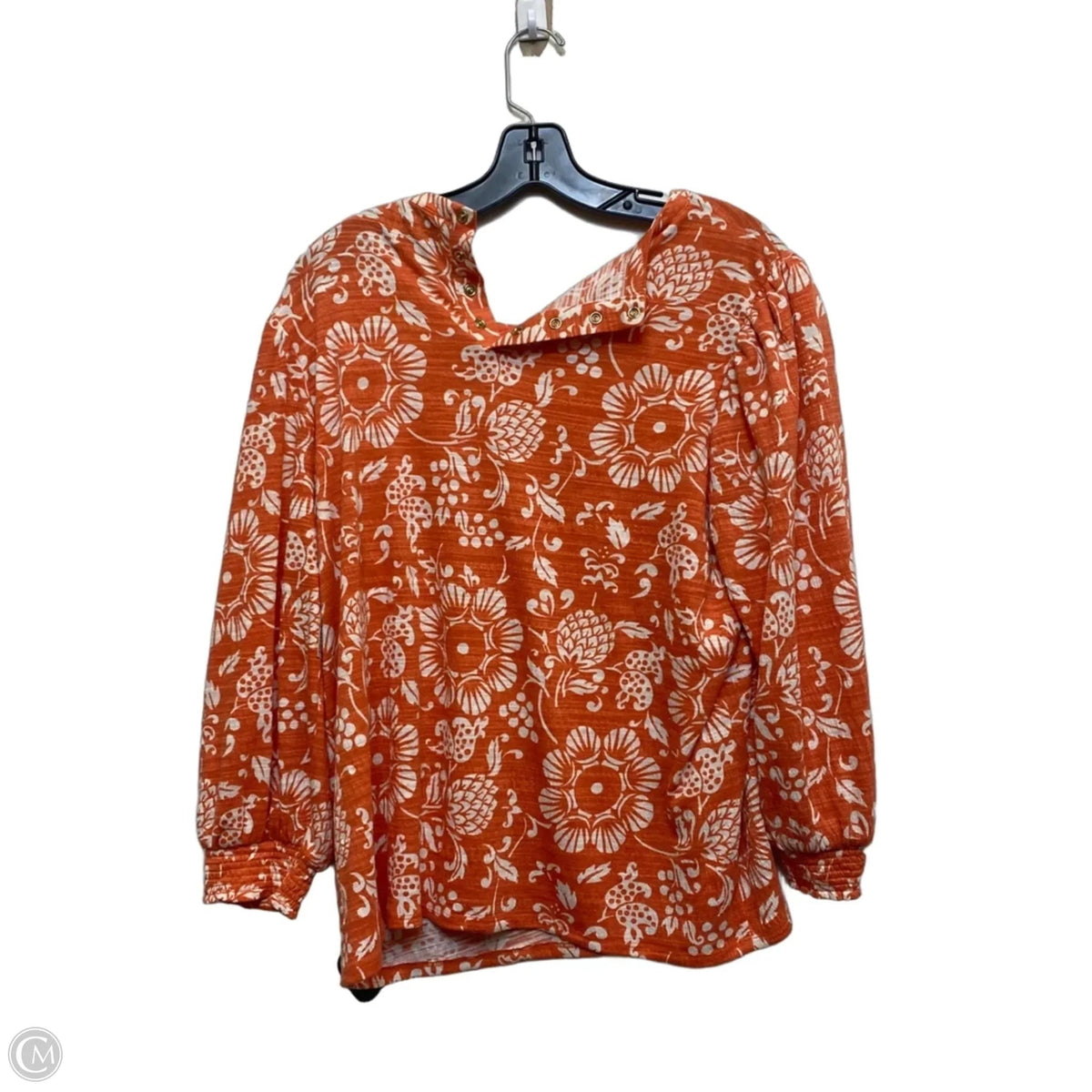 Top 3/4 Sleeve By Wonderly In Orange & White, Size: Xl