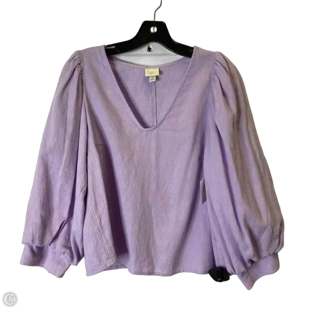 Top Long Sleeve By A New Day In Purple, Size: S