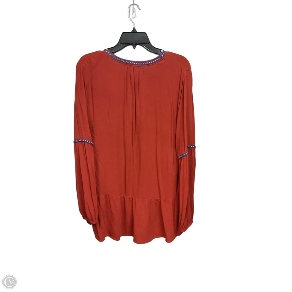 Top Long Sleeve By Ro & De In Orange, Size: L