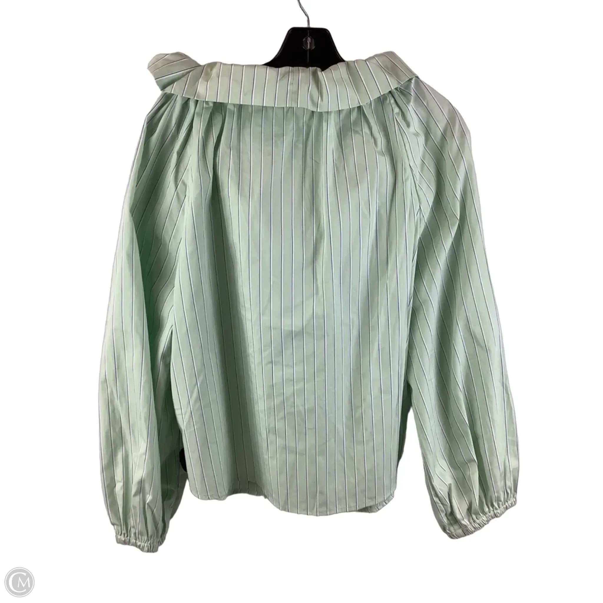 Top Long Sleeve By Free Assembly In Green, Size: M