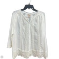 Blouse 3/4 Sleeve By Logo In White, Size: L