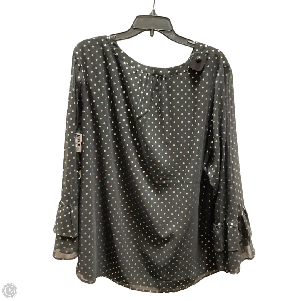 Top Long Sleeve By Talbots In Polkadot Pattern, Size: 2x