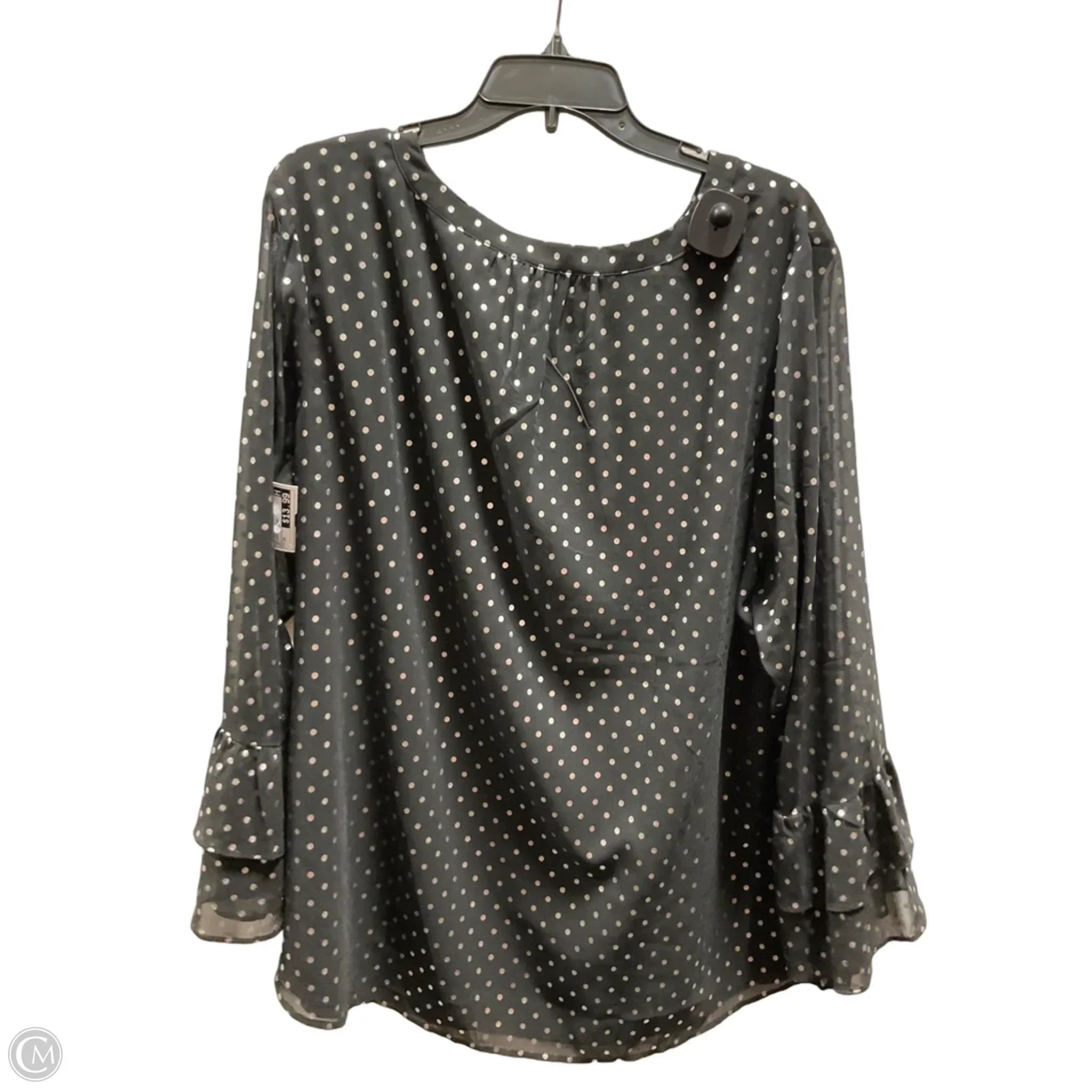 Top Long Sleeve By Talbots In Polkadot Pattern, Size: 2x