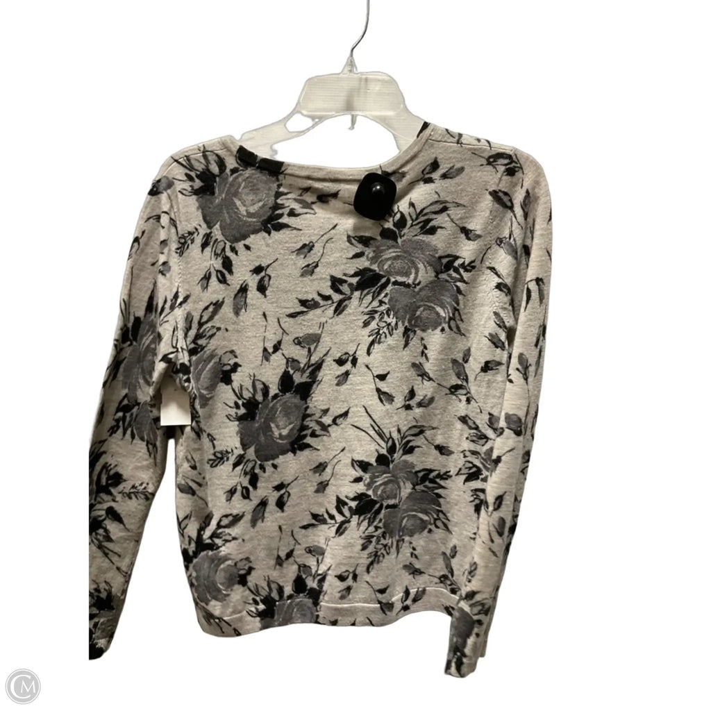 Cardigan By Talbots In Floral Print, Size: L